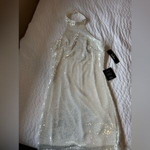 Lulu's White Sequin Mini Dress